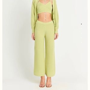 Cult Gaia piper knit pants - green